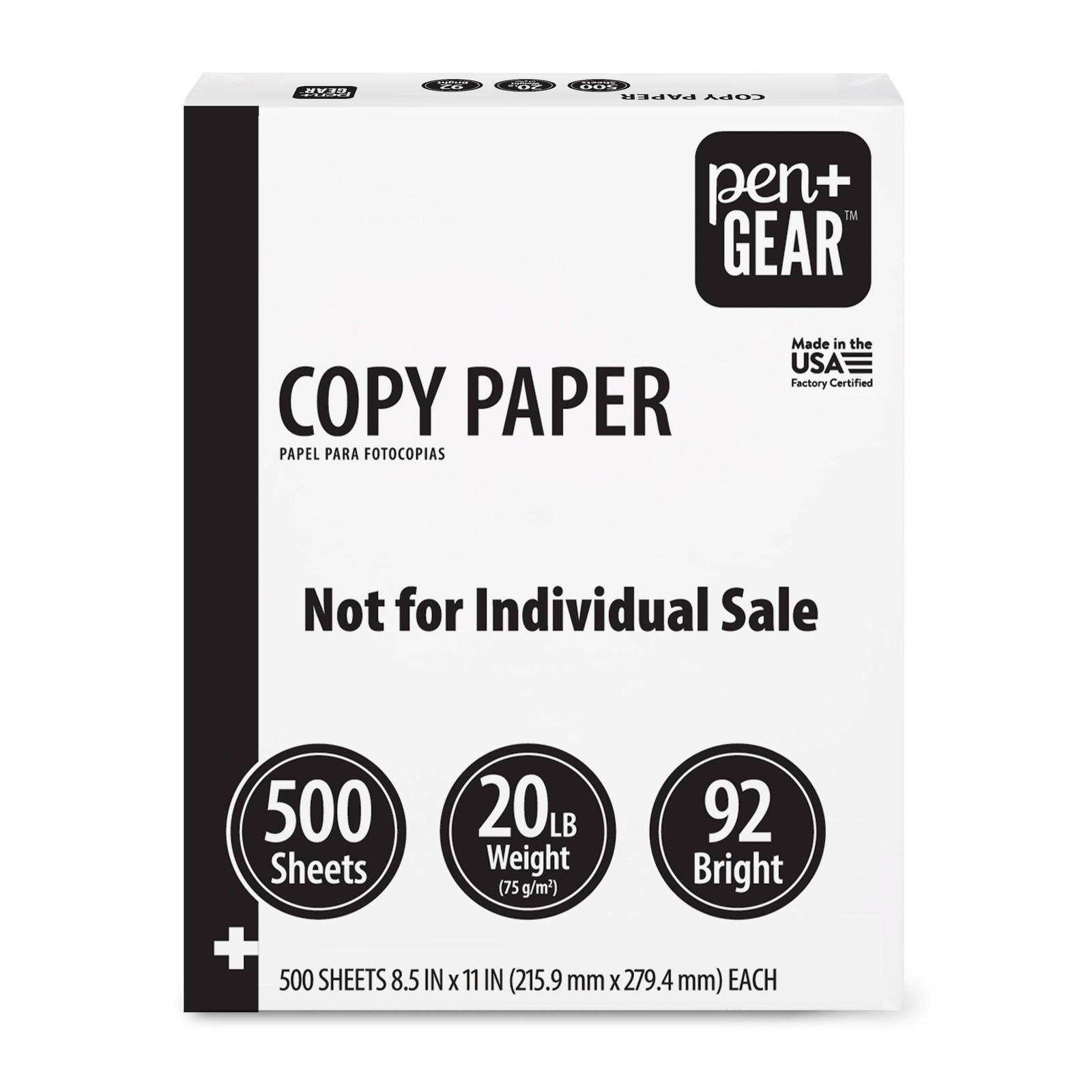 Copy Paper, 8.5″ x 11″, 92 Bright, 20 lb., White, 8 Ream Case (4,000 Sheets)