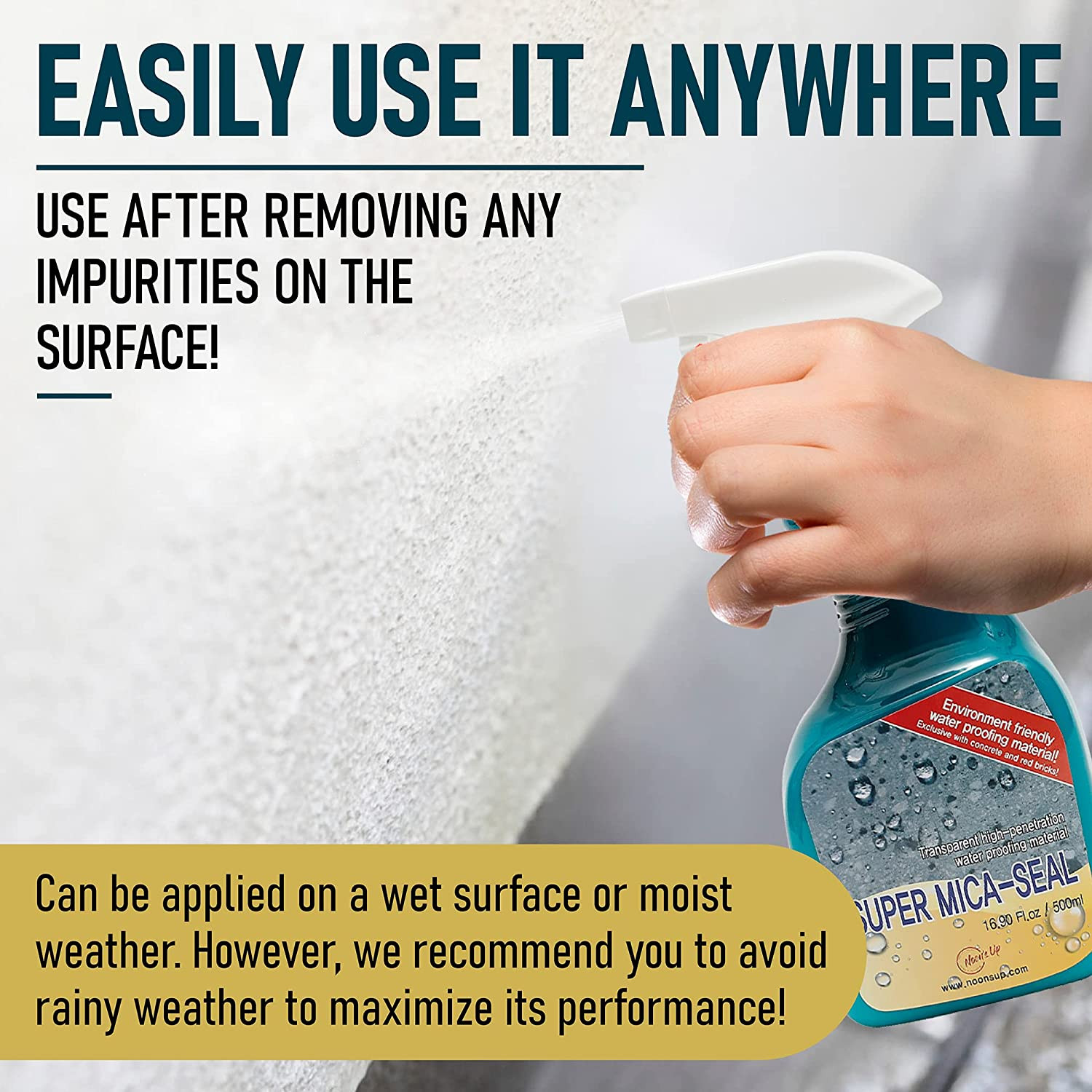 Super Mica-Seal Waterproof Spray | Greatly Penetrating Concrete Sealer Outdoor W