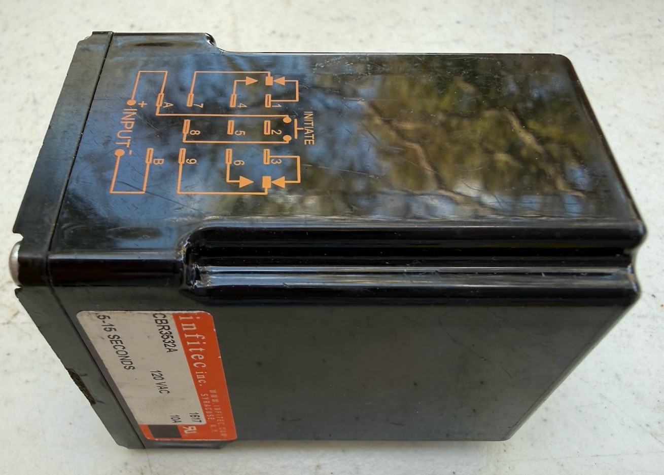 INFITEC CBR3532A Time Relay 5-15 Seconds, 120 VAC, 10A – New Old Stock