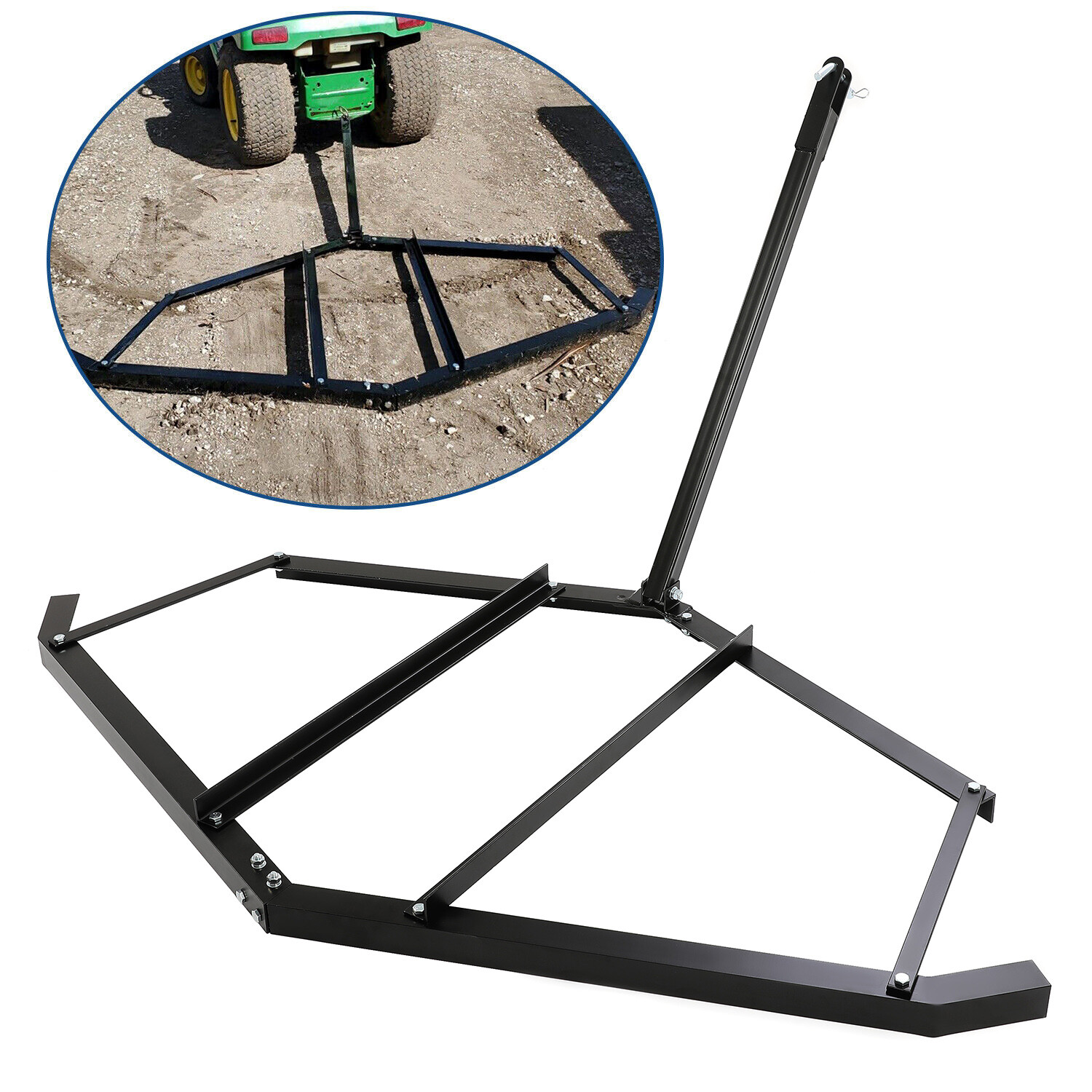 72″ Adjustable Tow-Behind ATV UTV Lawn Tractor Landscape Driveway Harrow Drag
