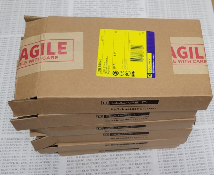 SQUARE D EDB14020 CIRCUIT BREAKER – LOT OF 6