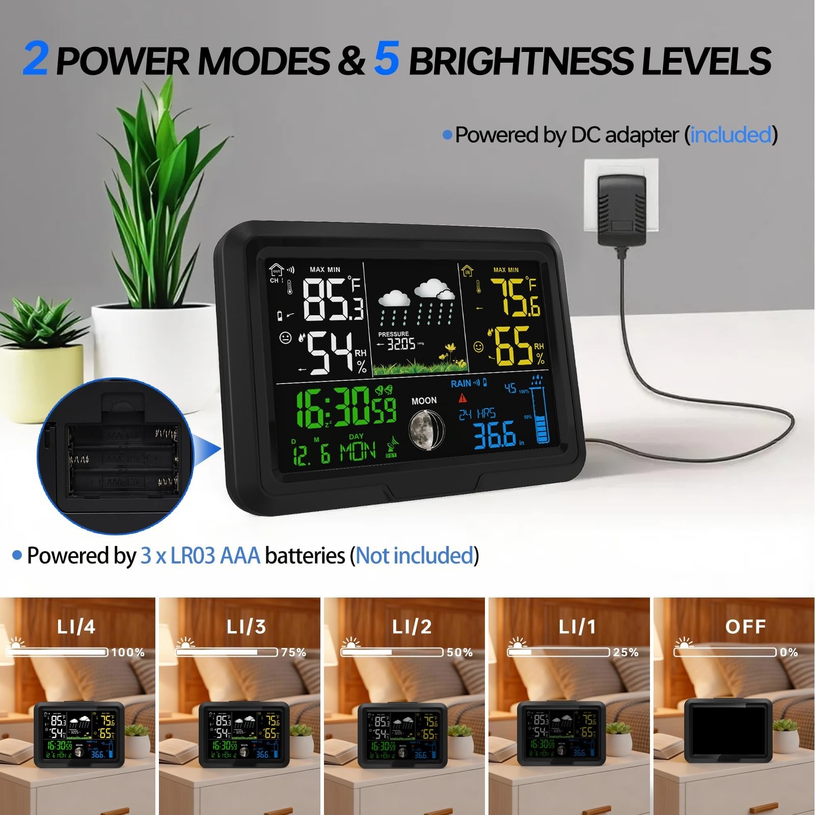 Digital Wireless Rain Gauge Outdoor, Home Weather Station Wireless Indoor Out…