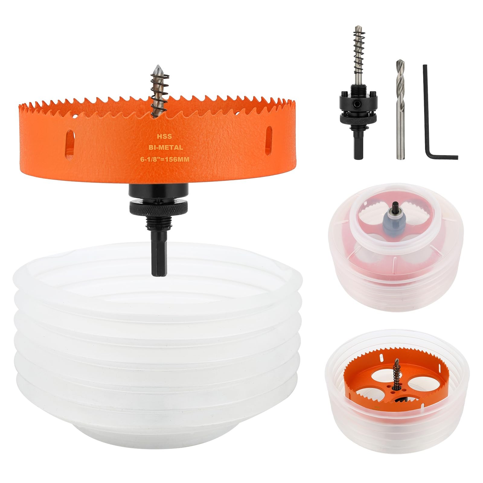 6 1/8 Hole Saw for Recessed Lights, 6.125 Inch Bi-Metal 6-1/8 inch, orange