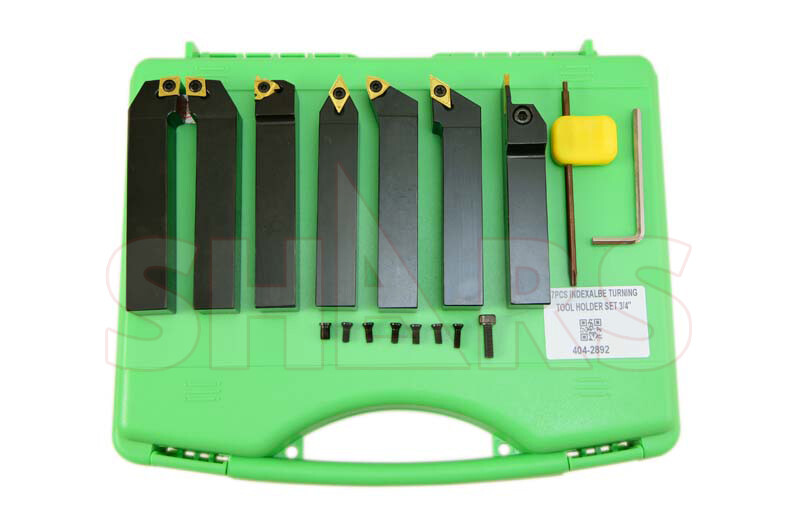 SHARS 7PCS 3/4″ INDEXABLE TURNING THREADING LATHE TOOL + INSERT + Certificate M]