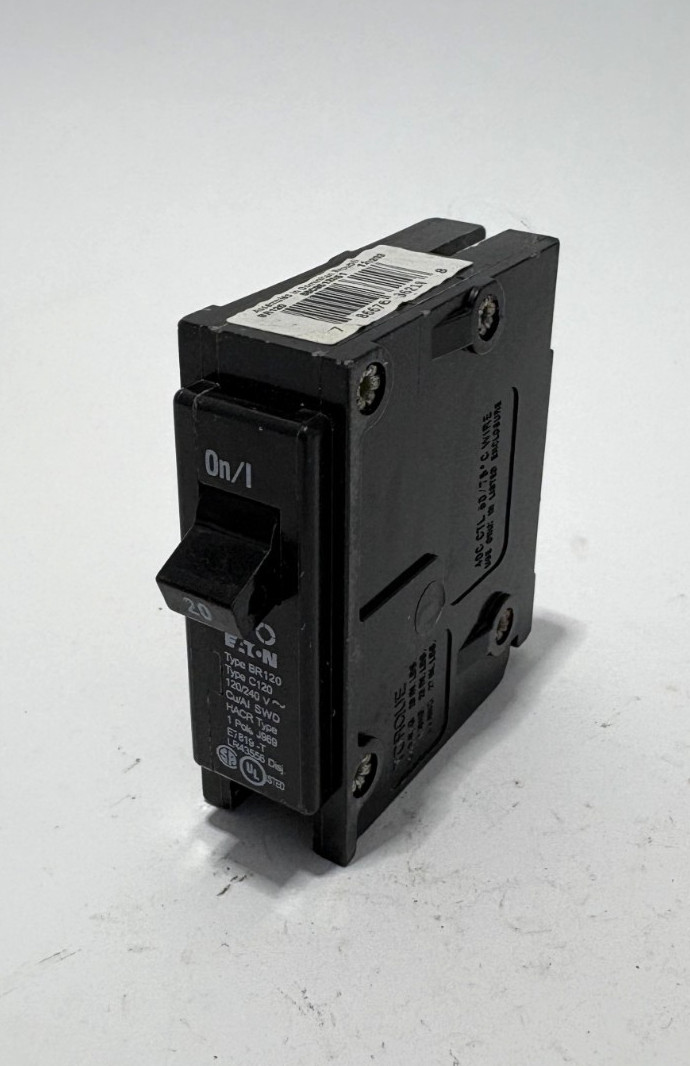 Eaton BR120 1 Pole 20Amp 120/240v Thermal Magnetic Circuit Breakers HACR Type