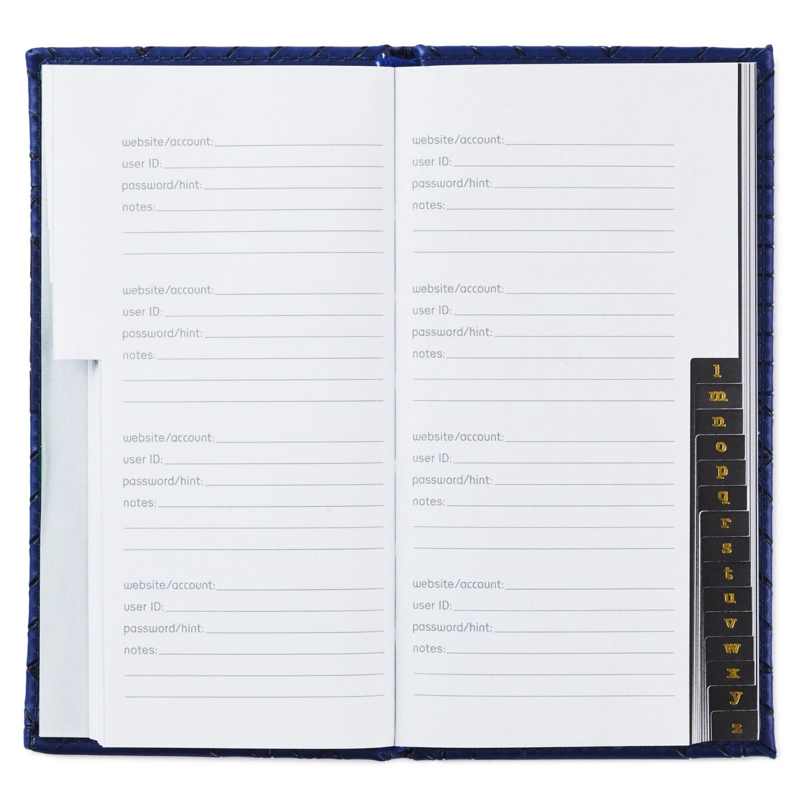 Hallmark Beautiful Geometric Blue Sim Leather Password Keeper, 3.25″ x 6.25″