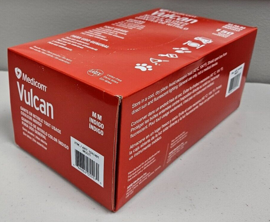 Medicom Vulcan Nitrile Glove Gant General Purpose MEDIUM 150 Automotive MED MD M