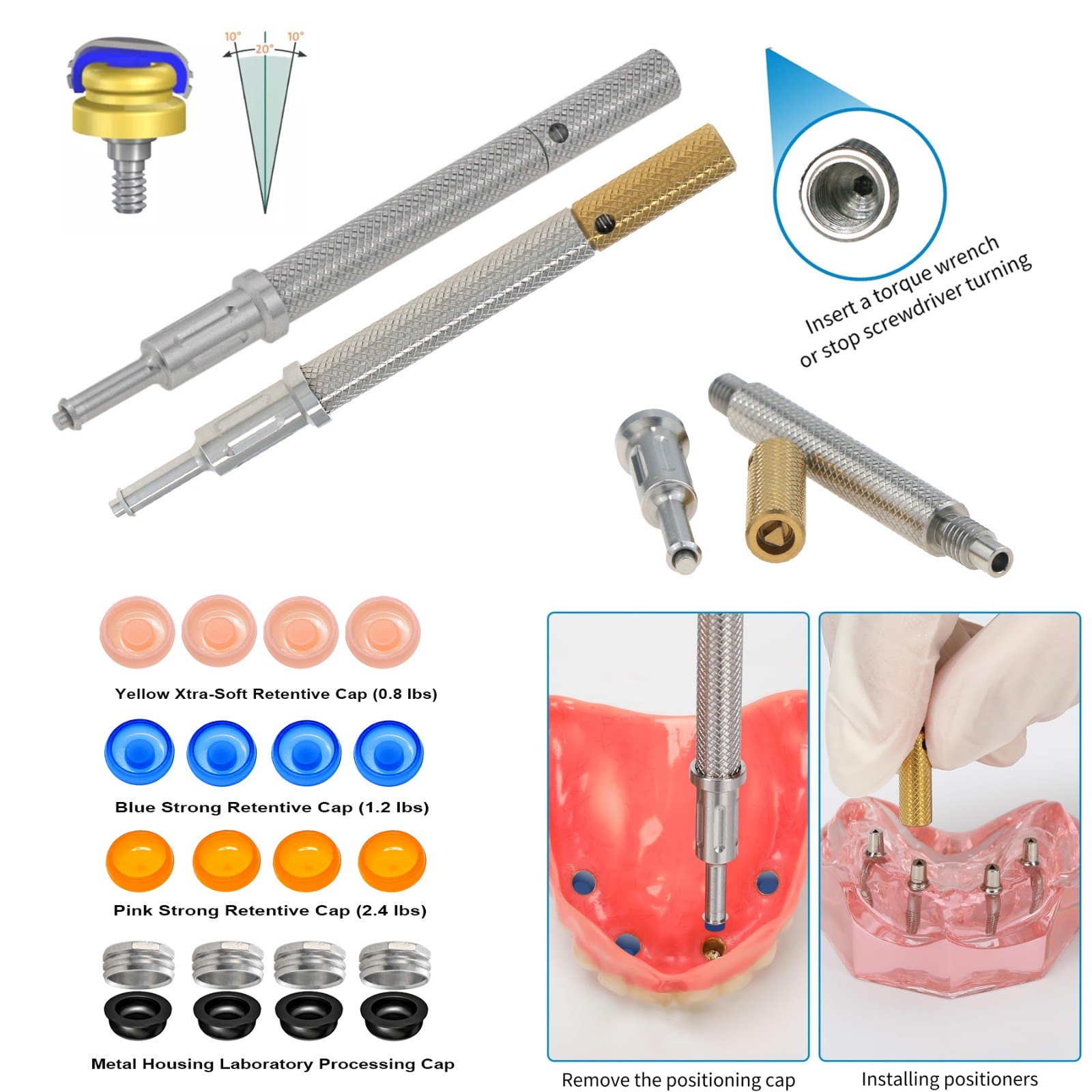 US Overdenture Retention Male Processing Cap For Locator Abutment System Inserts