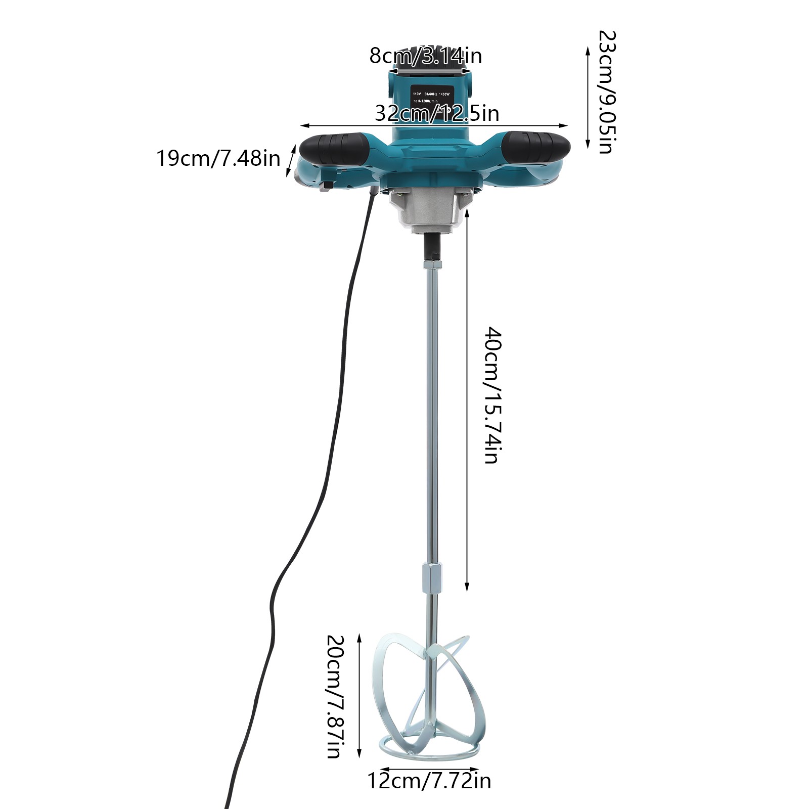 Cement?Mixer,?Electric?Concrete?Mixer,?Handheld?Concrete?Mixer 1400W 900r/min