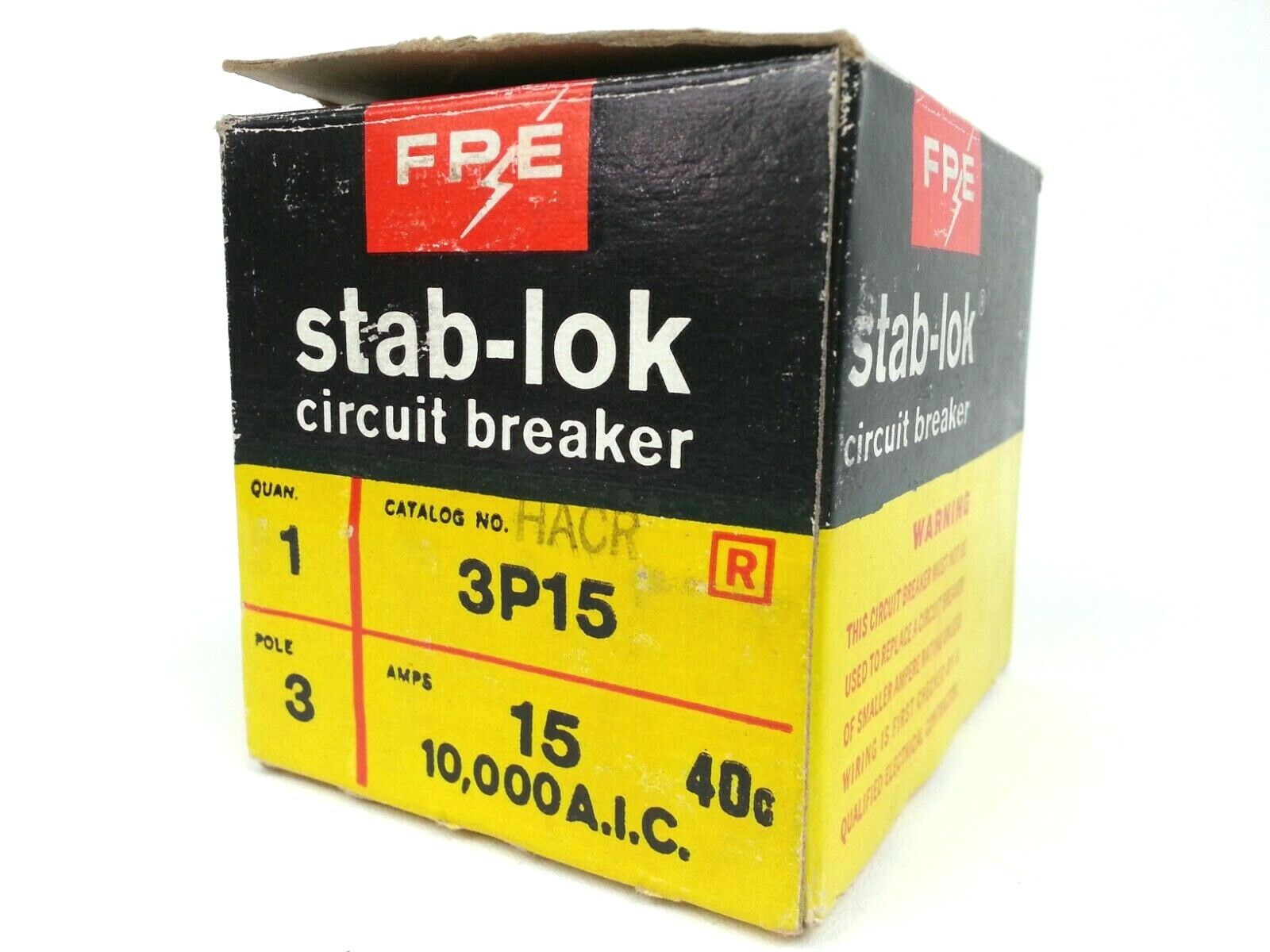 3P15 Federal Pacific Electric 15 Amp Circuit Breaker – Next Day Option – New