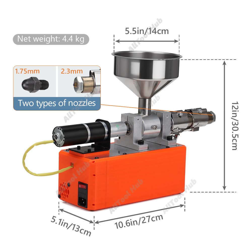 Desktop Filament Extruder 1.75mm 110V PLA ABS PETG Recycler Maker for 3D Printer