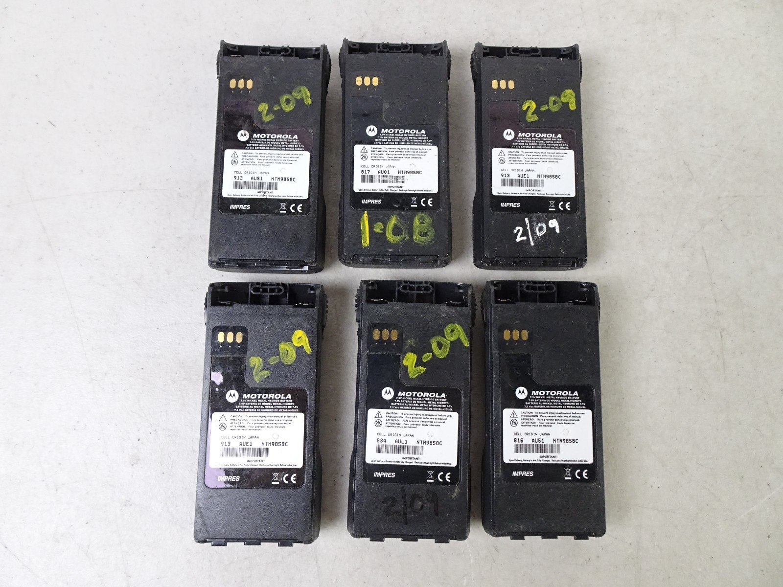 Lot of 6 OEM NTN9858C Motorola Impres Batteries