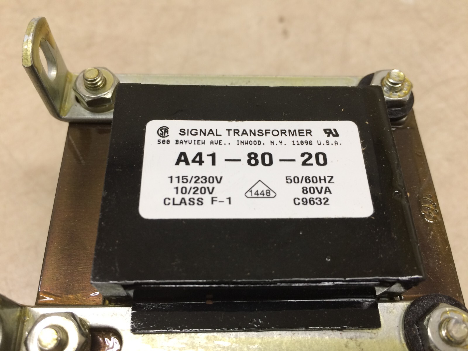 Signal Transformer A41-80-20 115/230V 10/20V 50/60Hz 80VA C9632 Bel A41 Series