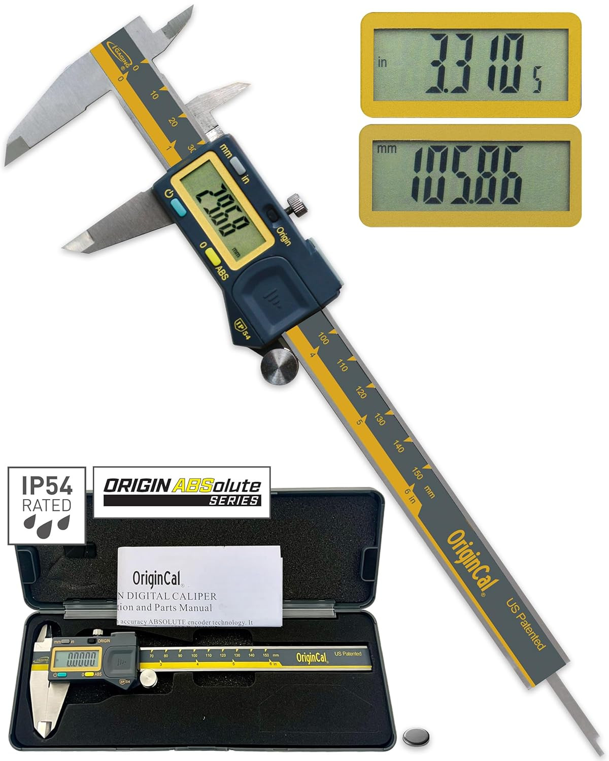 iGAGING Absolute Origin 0-6 Digital Caliper IP54 Stainless Steel