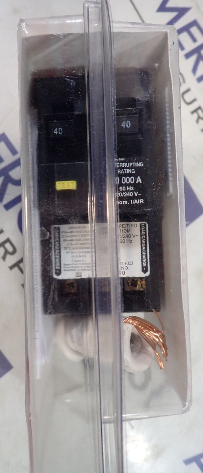 NEW Square D HOM240GFIC 40 Amp 120/240 VAC 2 Pole Plug-On GFCI Circuit Breaker