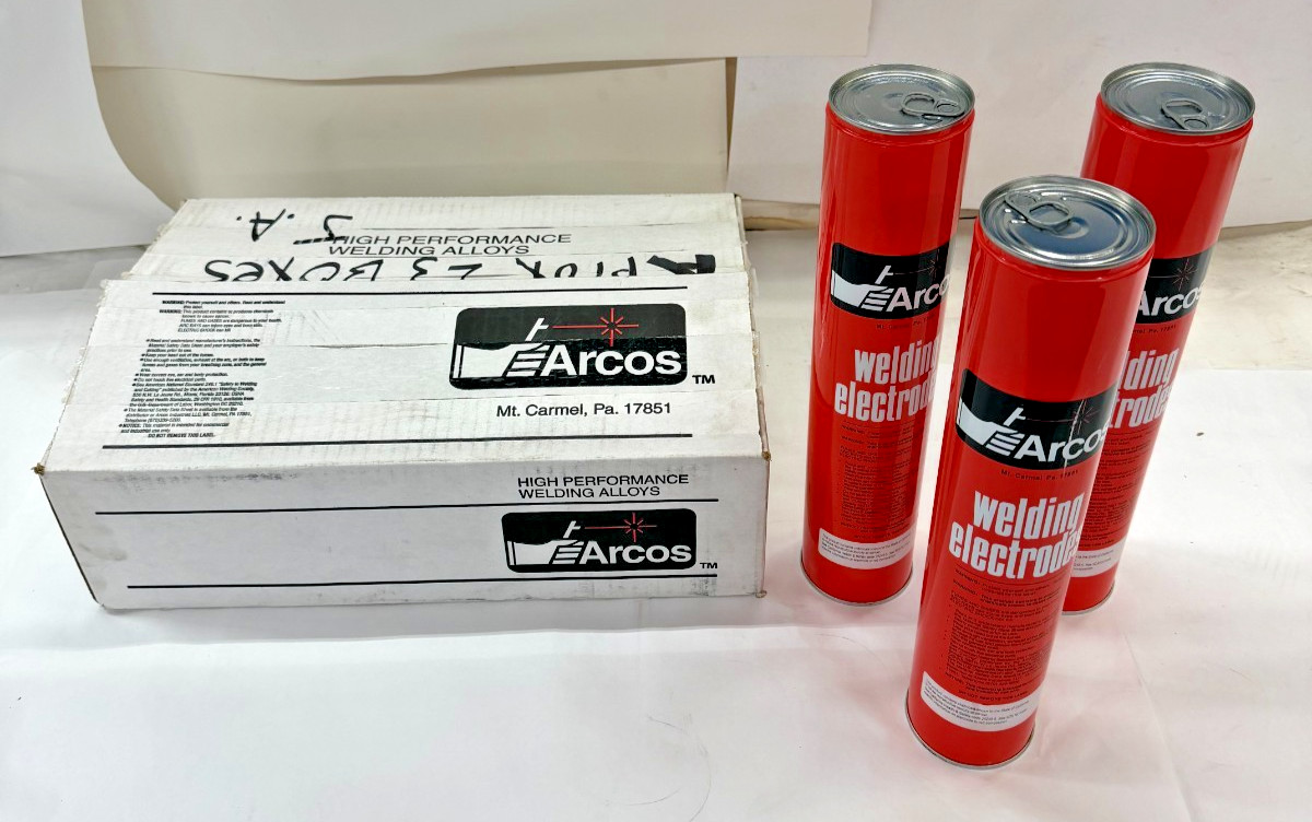 ARCOS WELDING ELECTRODES, 3/16″ X 14″, 10 LB-CANS, (LOT OF 3), P/N: E308LD-6F-1B