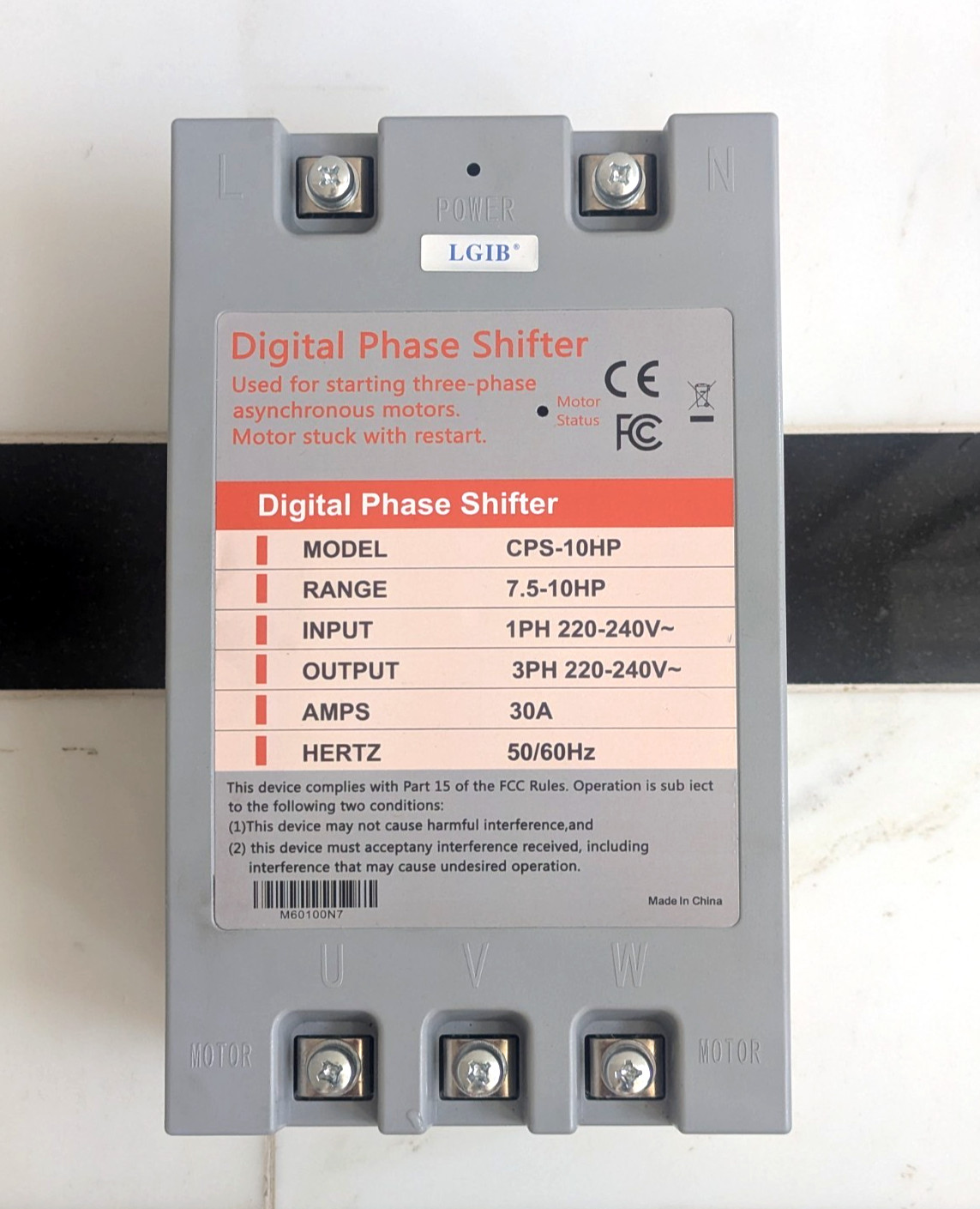 LGIB Digital Single to 3 Phase Shifter Converter 10HP 220V 30A CPS-10HP *NEW