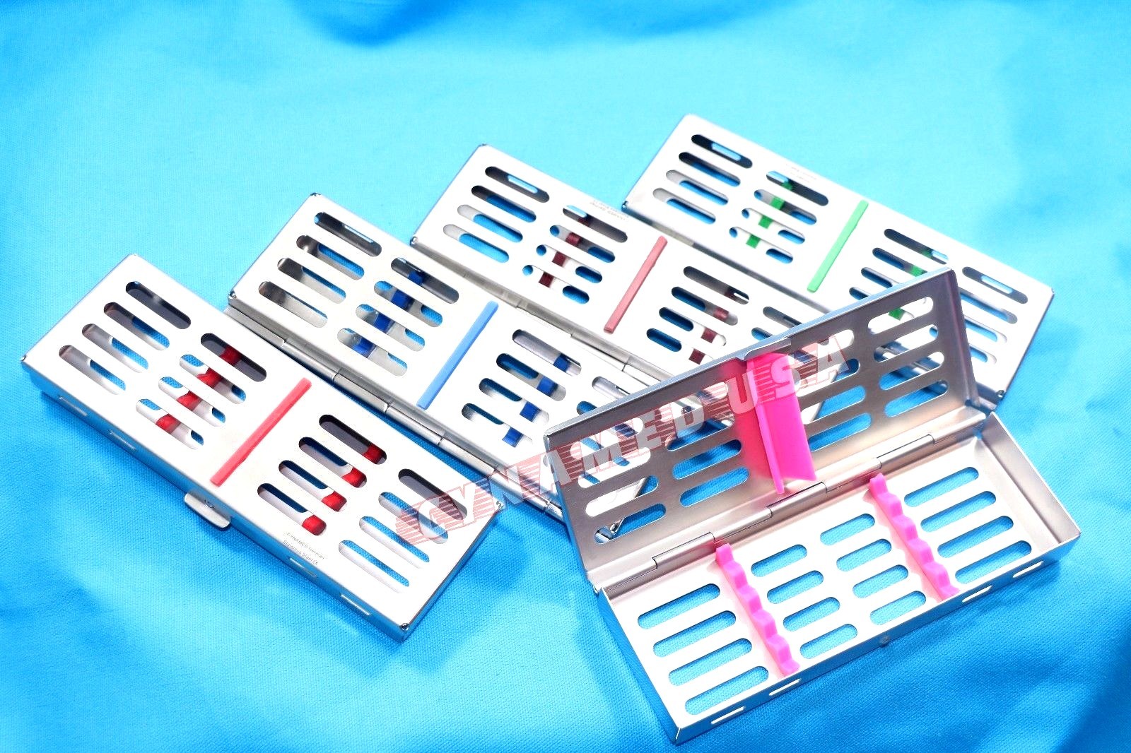 5 GERMAN DENTAL AUTOCLAVE STERILIZATION CASSETTE RACK BOX TRAY FOR 5 INSTRUMENT