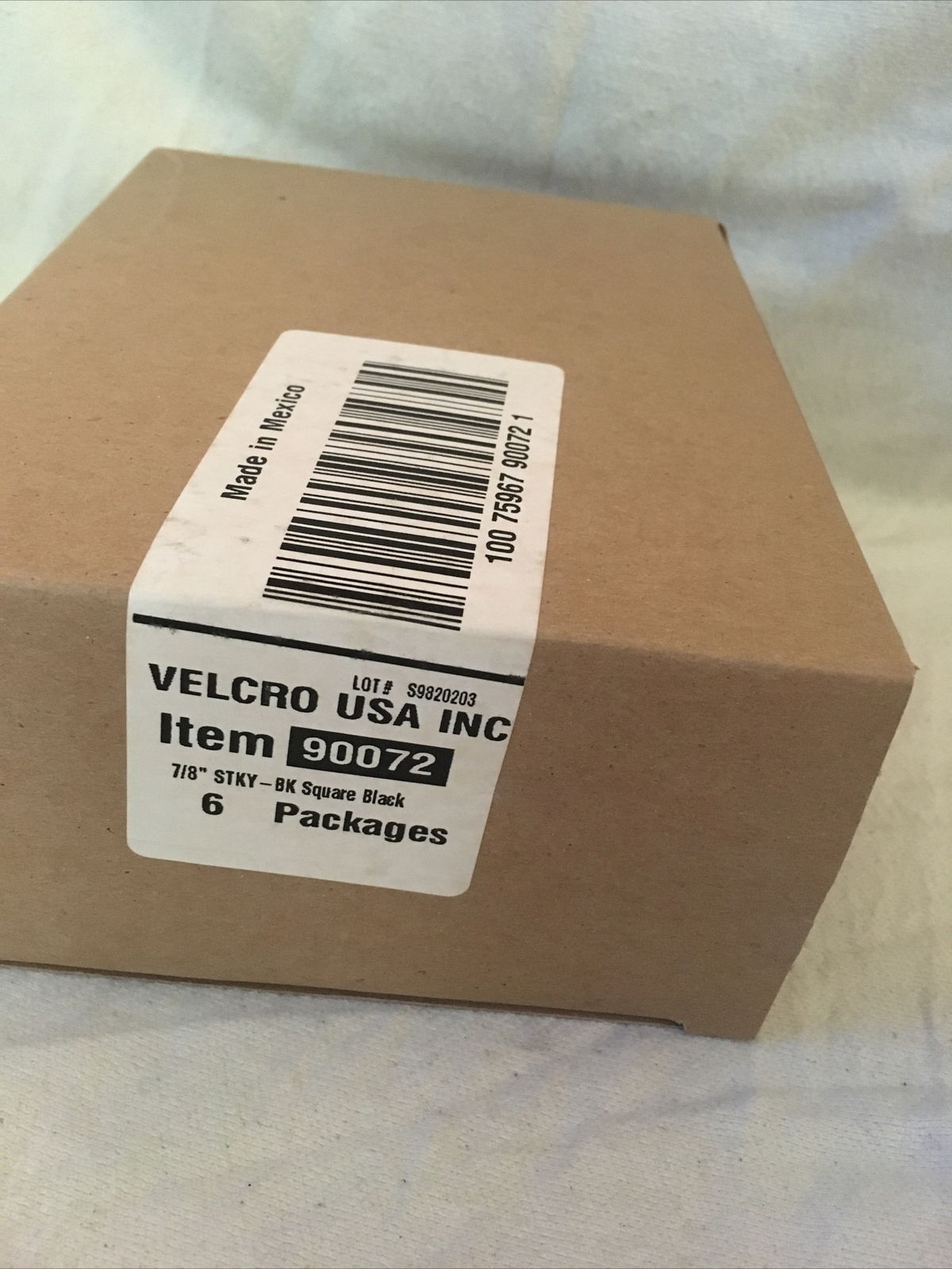 Velcro Hook & Loop Fastener 7/8″ x 7/8″ Black Square Sticky Back 90072 Lot Of 6