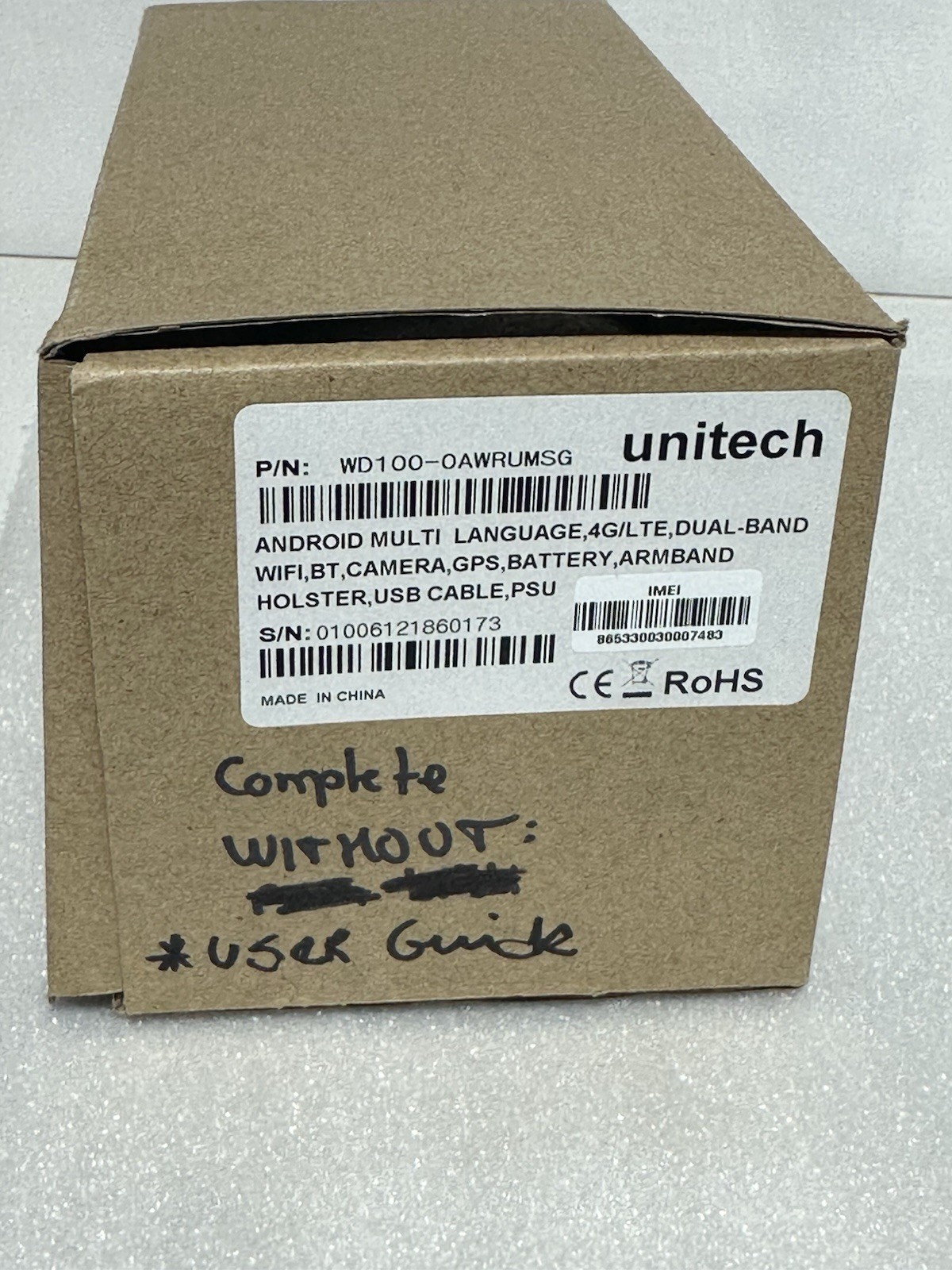 Unitech WD100-0AWRUMSG Wearable mobile computer scanner ANDROID 7.1 – FREE SHIP
