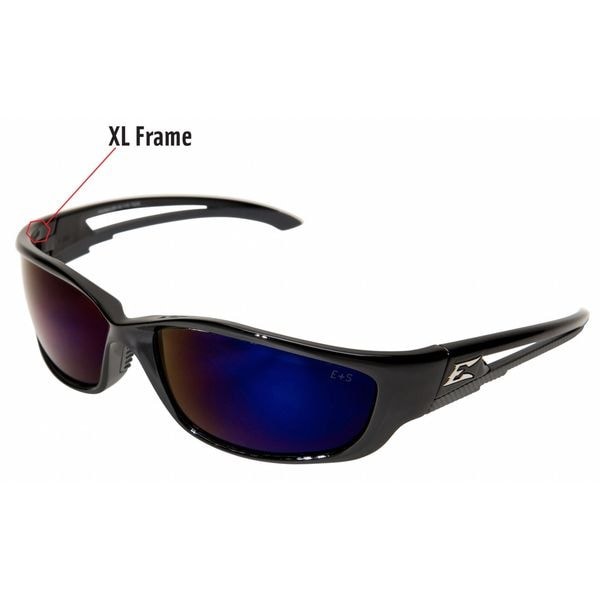 Edge Eyewear Sk-Xl118 Kazbek Xl, Safety Glasses, Anti-Scratch, Blue Mirror