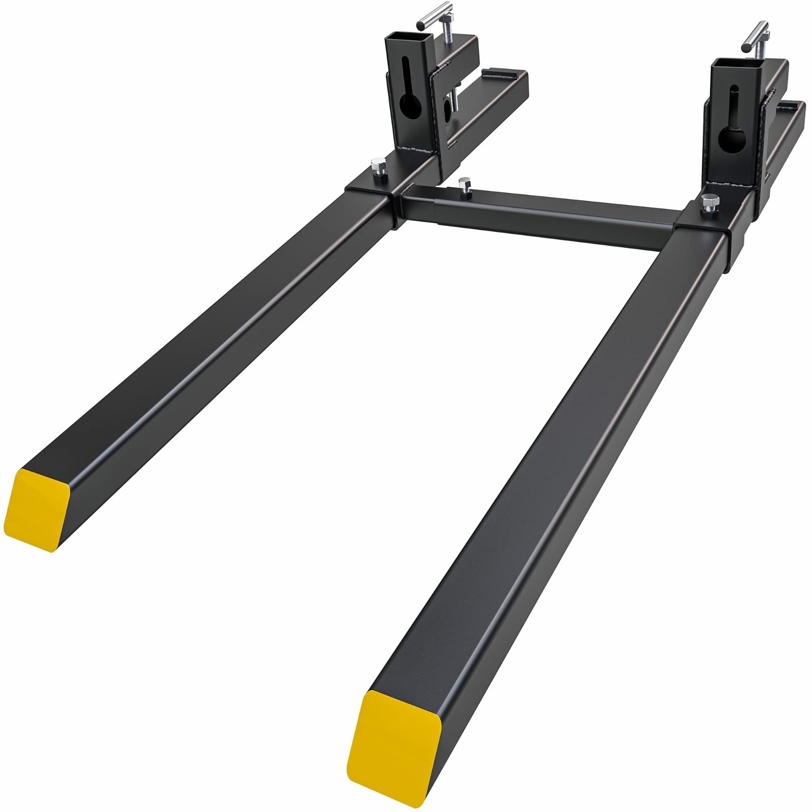 60″ Heavy Duty Clamp-on Pallet Forks 2000lbs with Adjustable Stabilizer Bar for