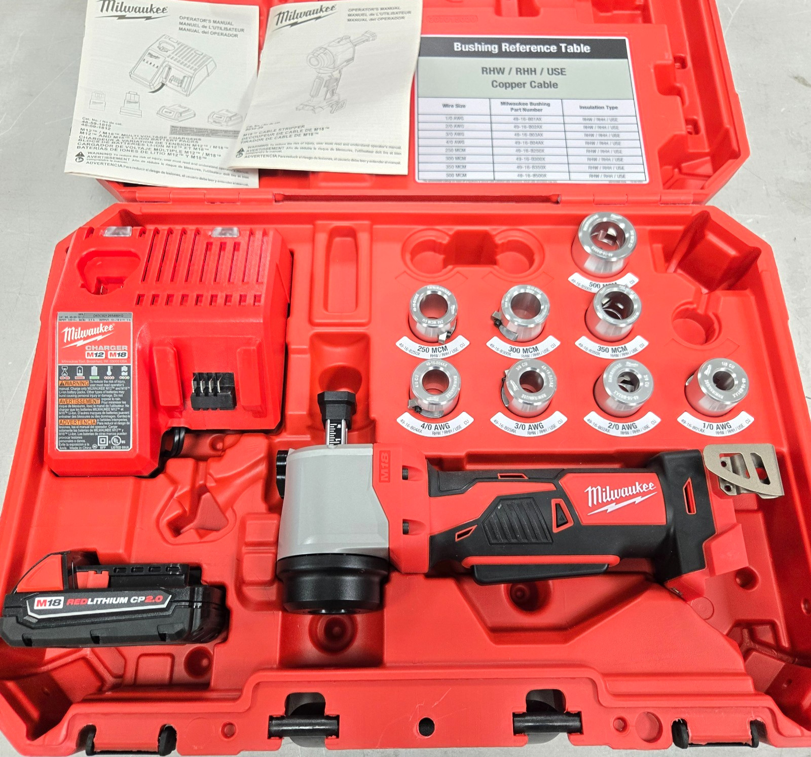 FACTORY RECONDITIONED Milwaukee 2935X-21 M18 Cable Stripper Kit for RHW RHH USE