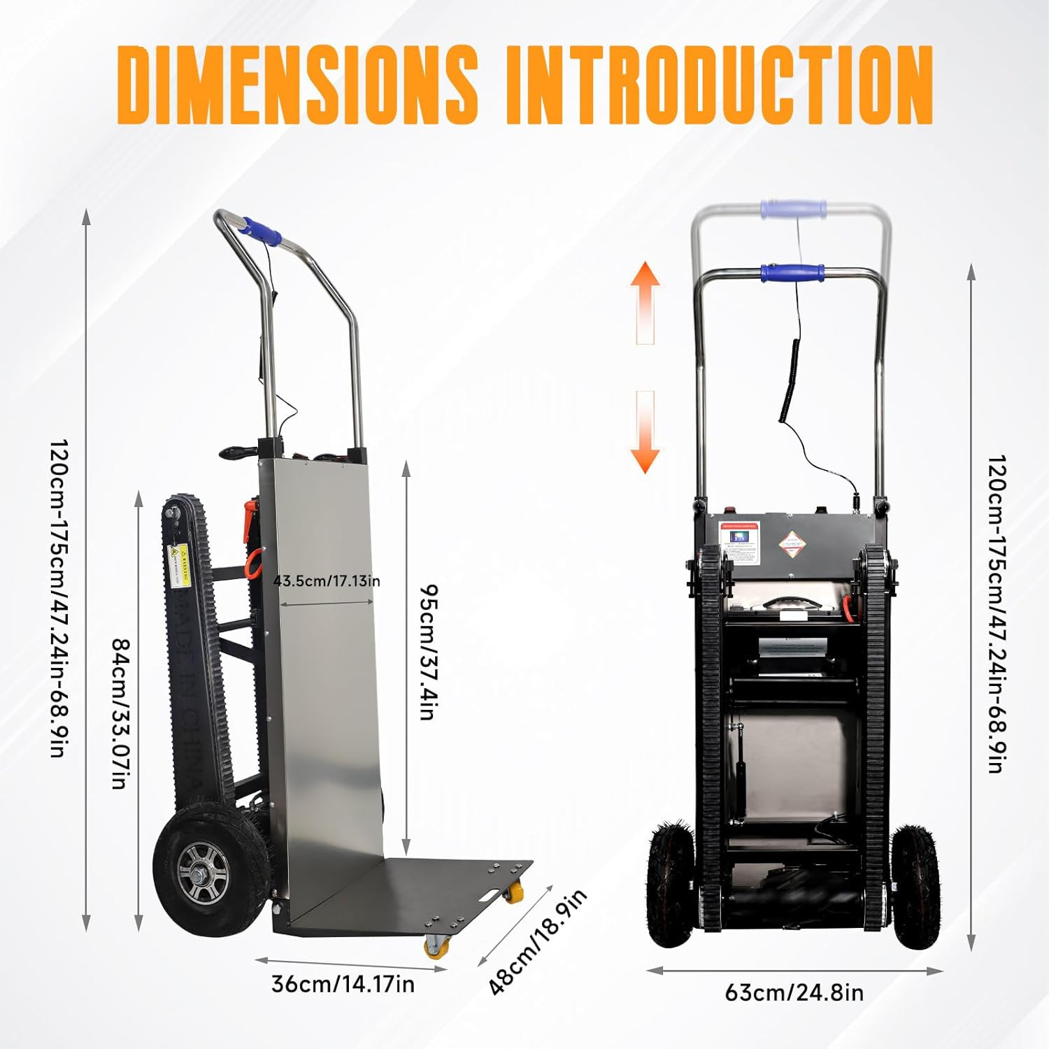 Electric Stair Climbing Dolly – 661Lb Capacity, Heavy Duty Hand Truck, Black