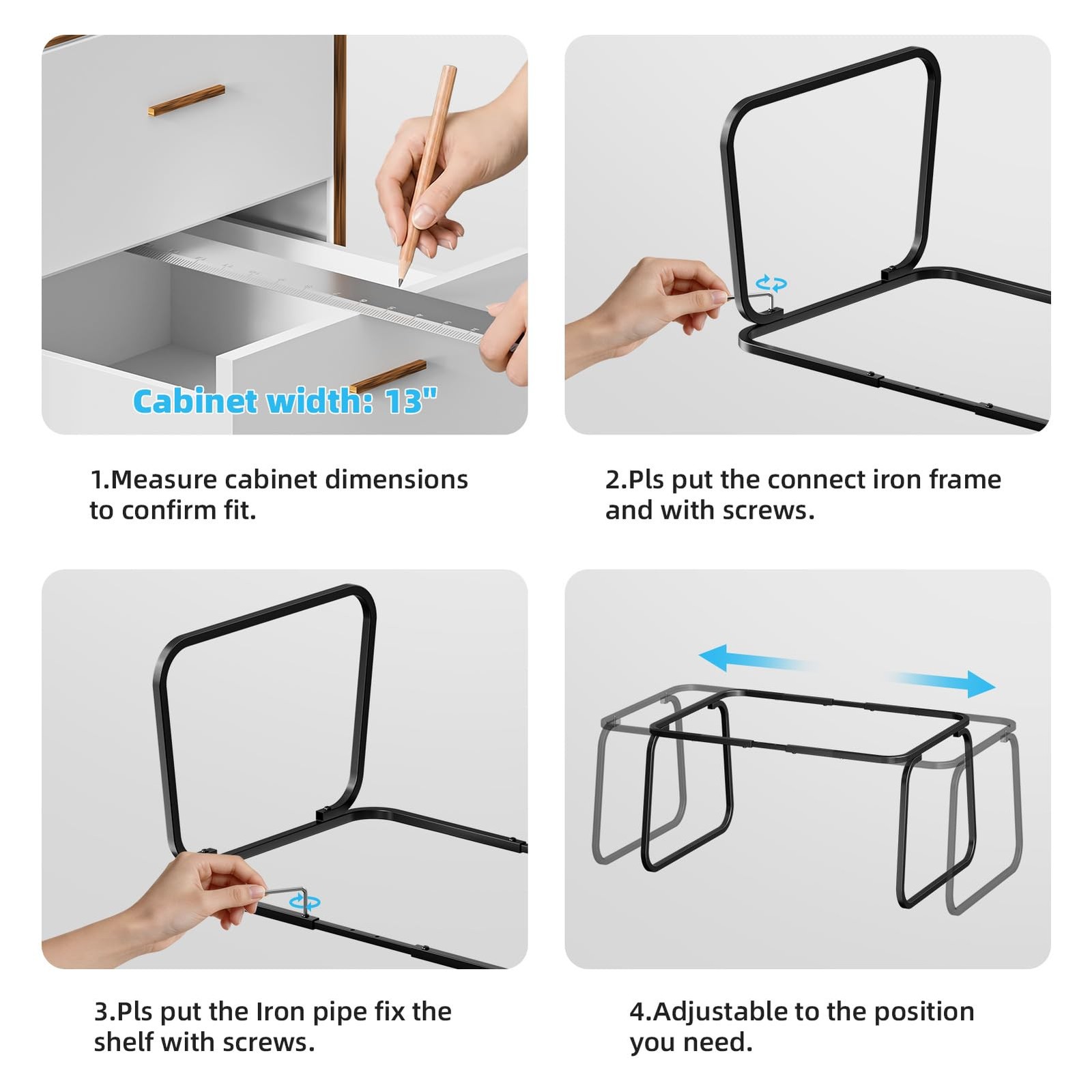 Hanging File Folder Frame, Adjustable Letter Size File Holder 16-25 Inches, M…