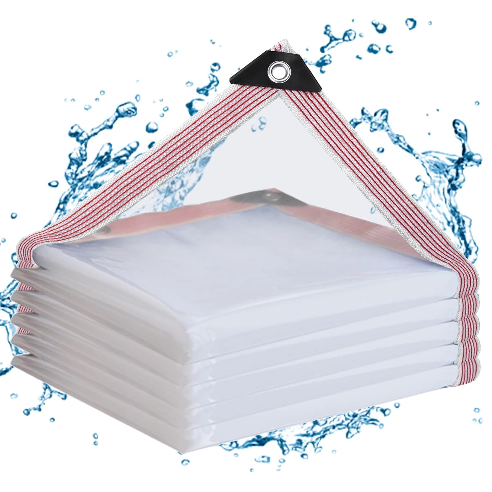 Clear Tarp 7×8 ft Heavy Duty Waterproof – Rip-Resistant Reinforced Plastic