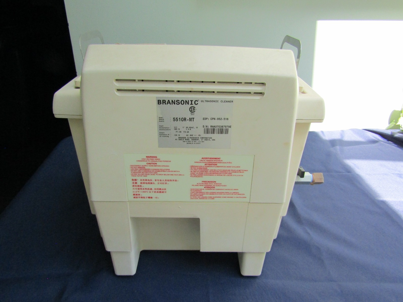 Branson Ultrasonics 5510 Ultrasonic Cleaner working but read