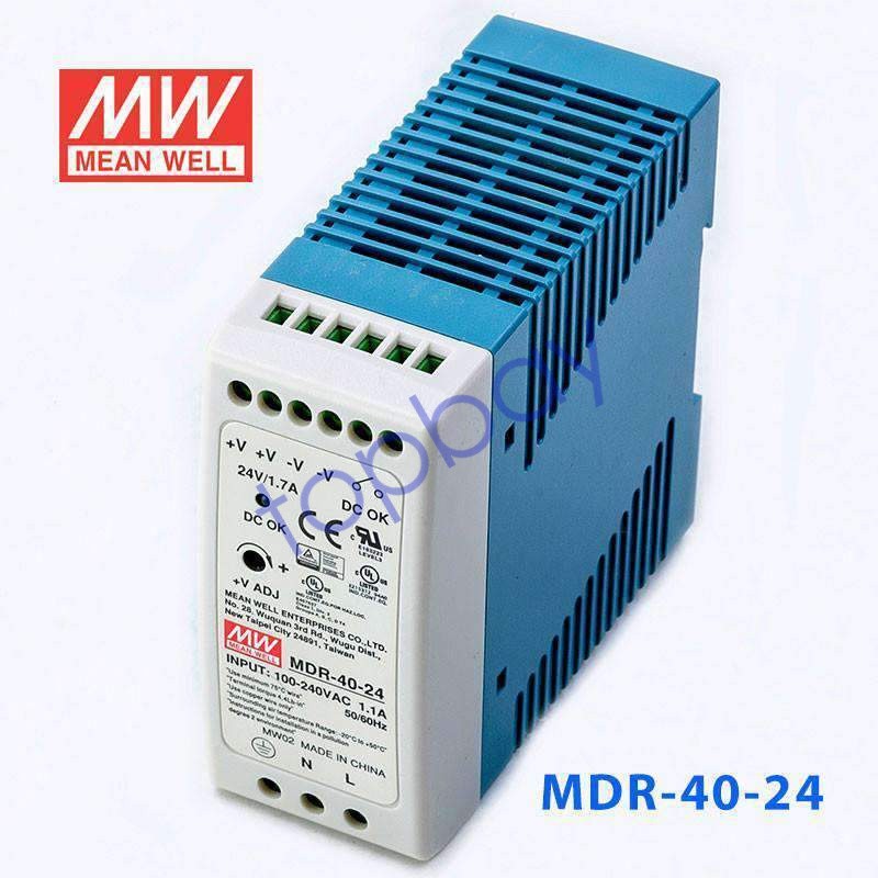Mean Well MDR-40-24 Single Output Industrial Power Supply 40W 24V – DIN Rail