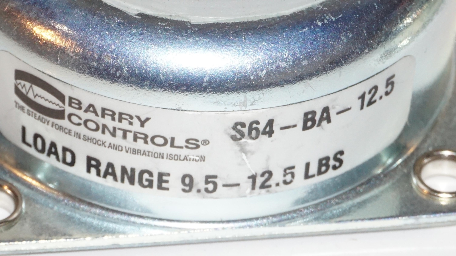 -=LOT 4=-BARRY CONTROLS S-MOUNT LOW FREQUENCY AIR DAMPED ISOLATOR MOUNT||12.5 LB