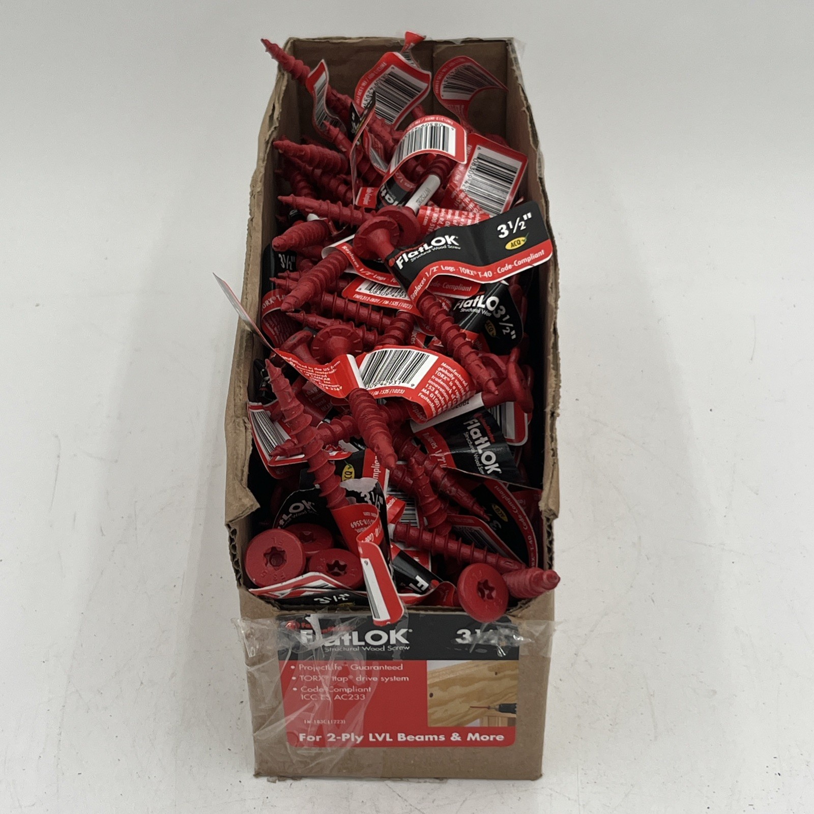 NEW!! 150-Pack FastenMaster FlatLOK 1/2” × 3.5” Torx ttap Structural Wood Screws