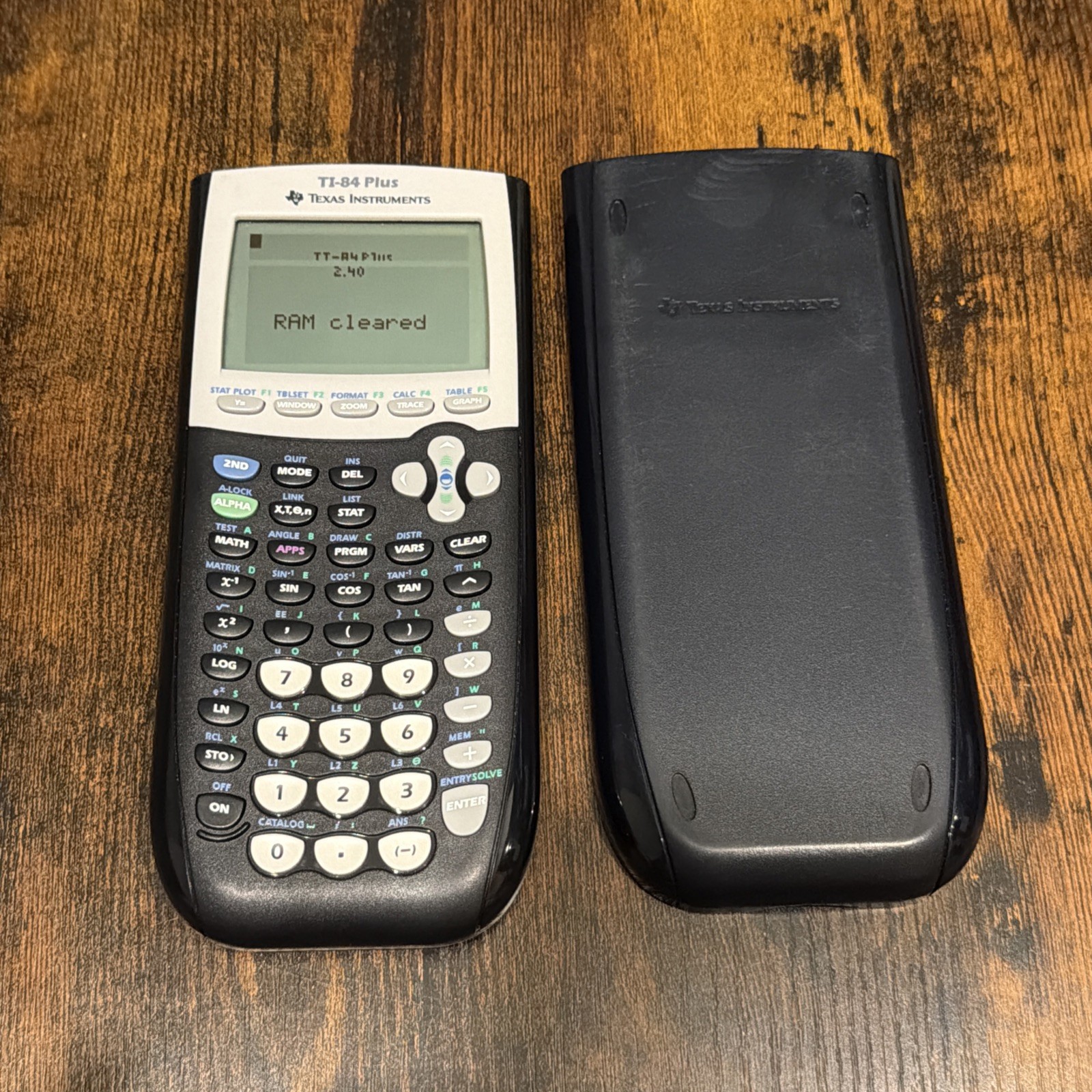 Texas Instruments Ti-84 Plus Graphing Calculator With Cover Works W/ Dead Pixels