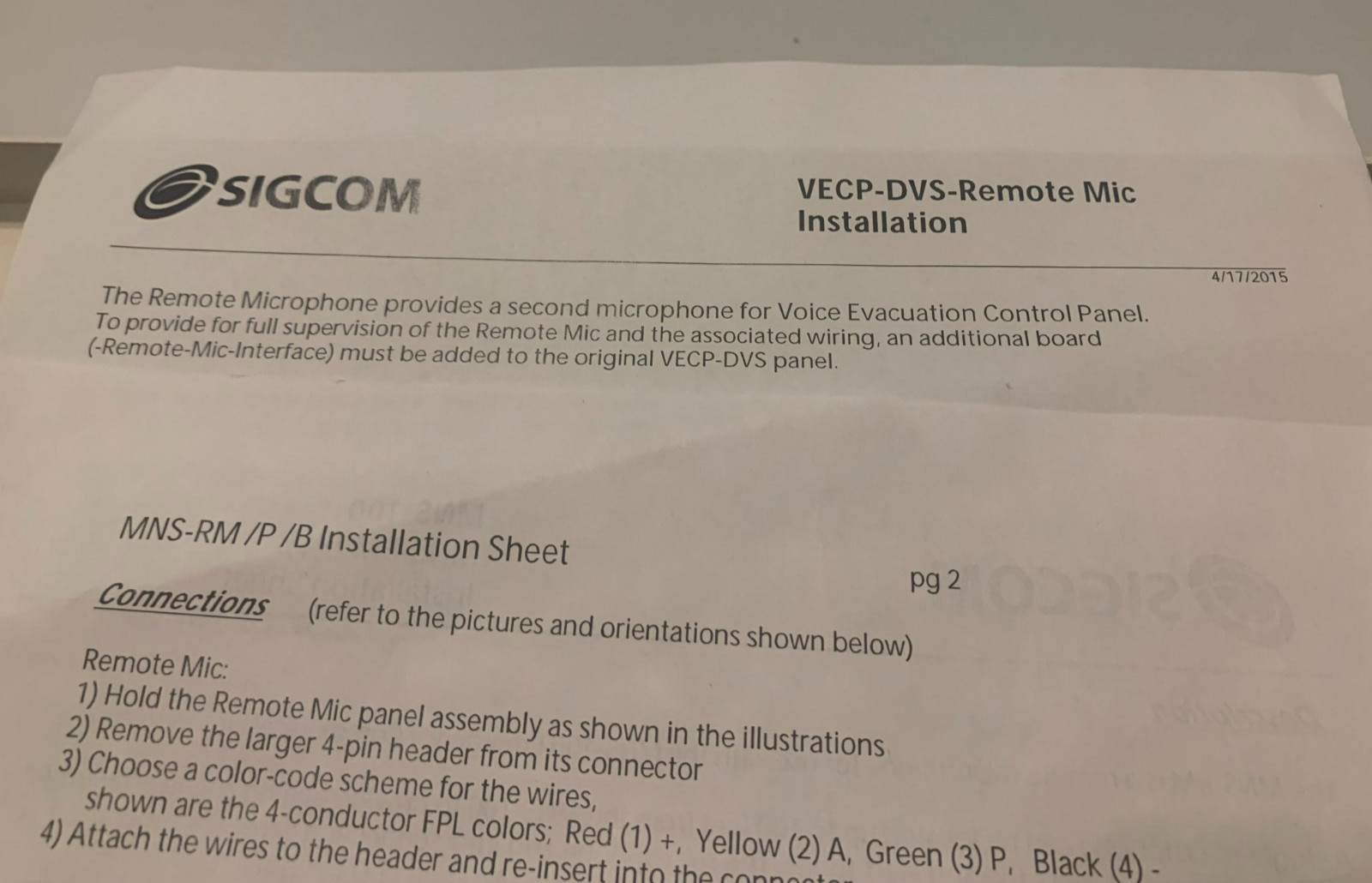 MNS-LOC-R Mass Notification System Local Operating Console – Remote Microphone