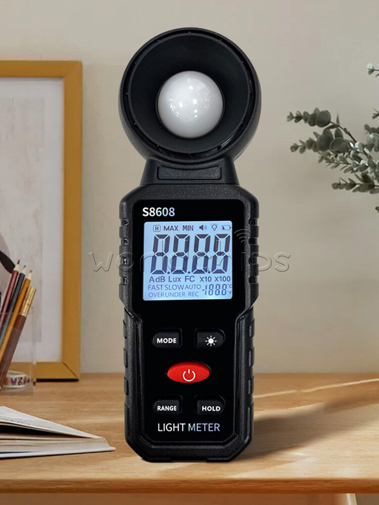 S8608 LCD Light Meter Digital Illuminance Meter Luxmeter Photometer 200000Lux