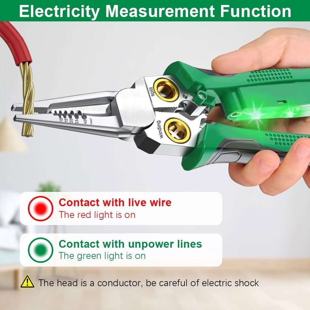 8in1 wire stripper with voltage test,suitable for 10-18 AWG,for electrician work