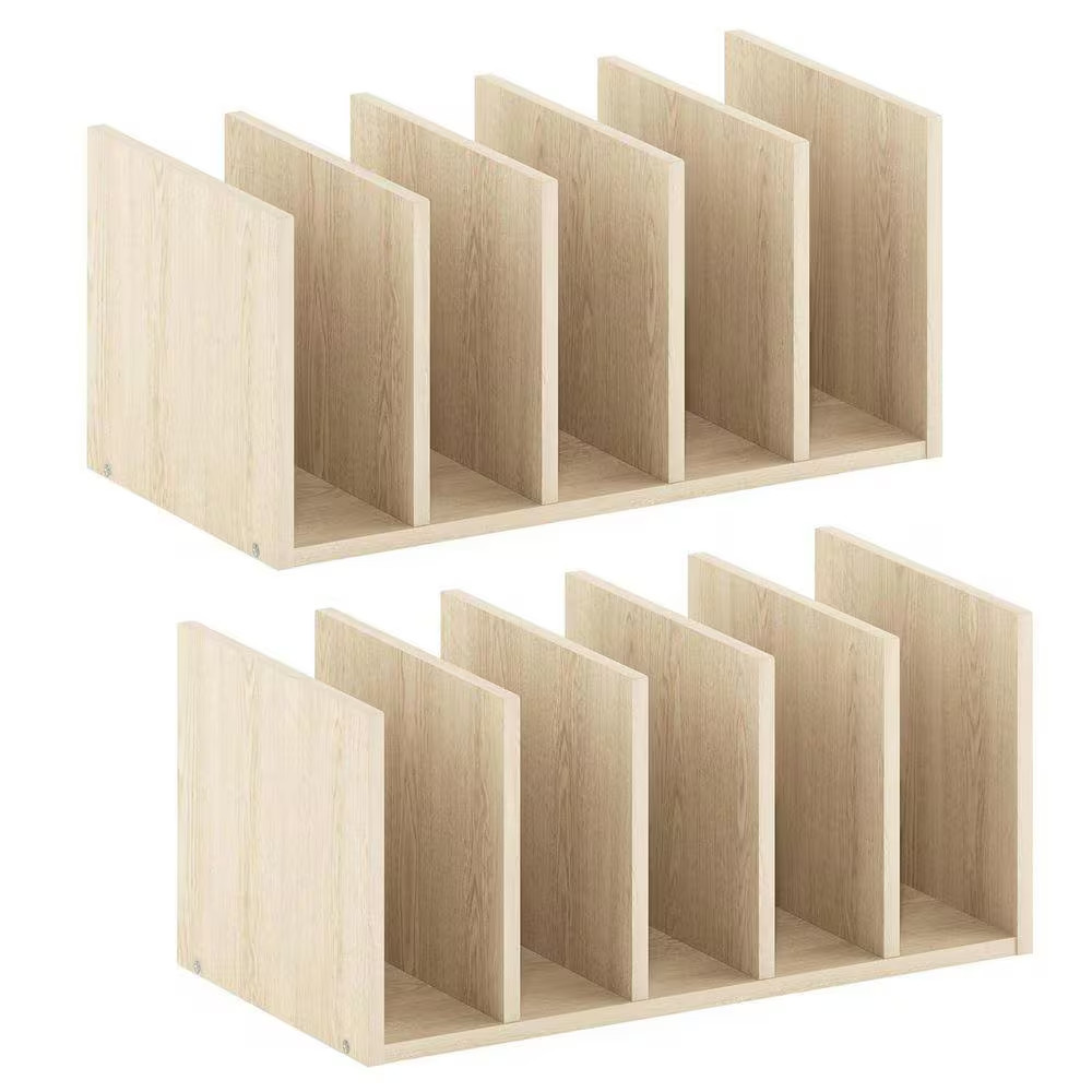 Beige 16.3 In. X 6.6 In. Wood Modern Desk Organizer, Set of 2