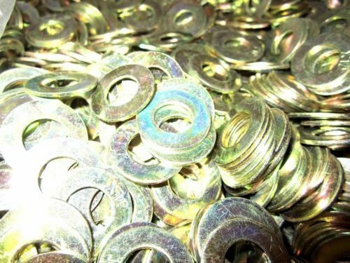 1/2 Grade 8 SAE Flat Washers Yellow Zinc 300 Pieces