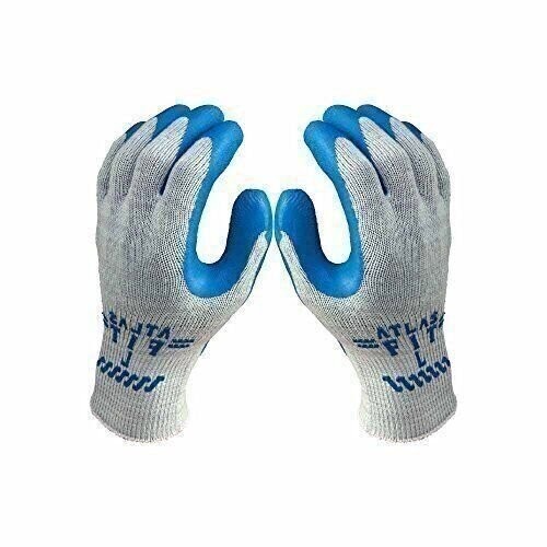 ATLAS Fit 300 Showa Latex Palm-Dipped Blue Large Rubber Work Gloves, 144-Pairs