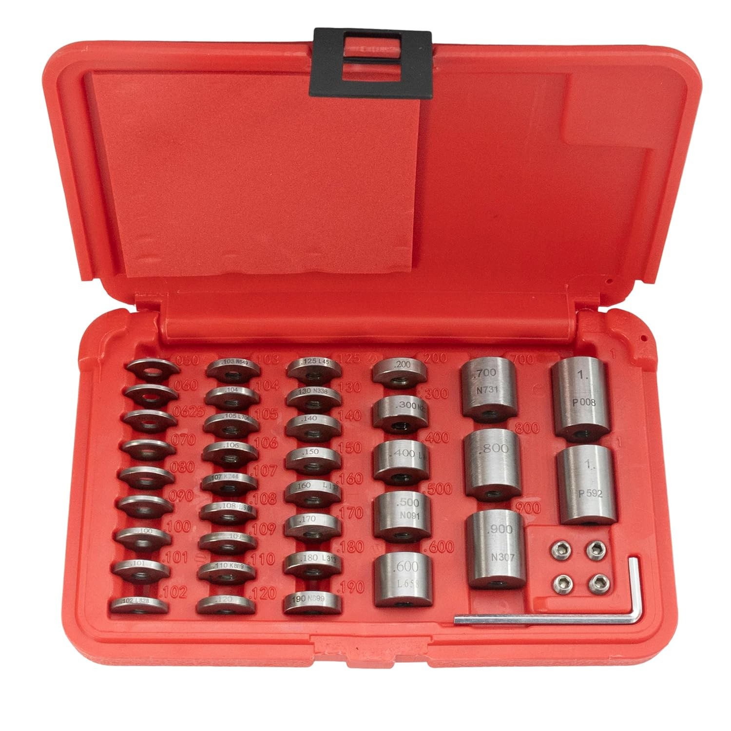 HFS(R) Spacer Block Set Bearing Steel 36pc ±0.0001″, 3/4″ Diameter,1/4-28 Thread