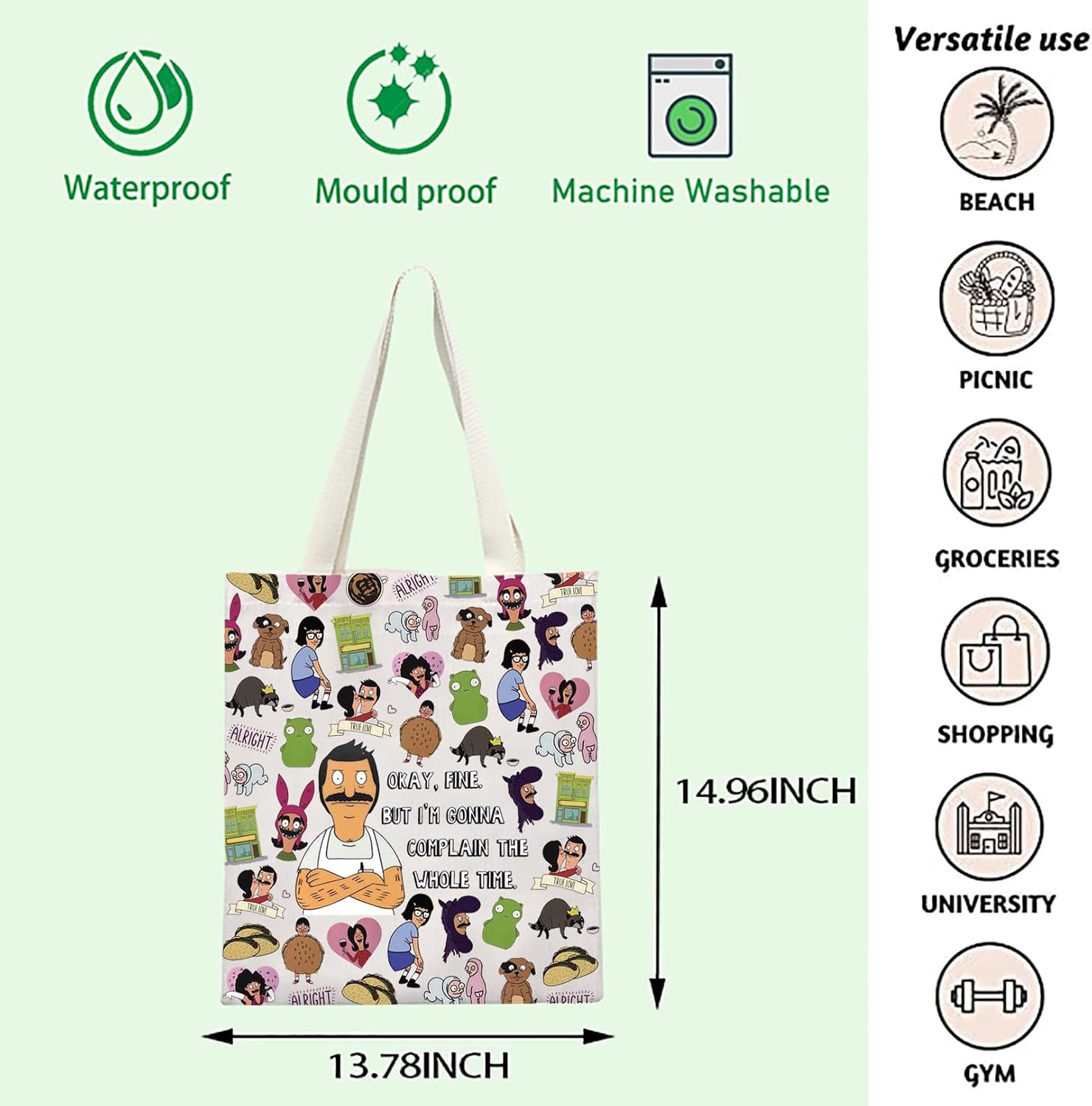 Cartoon Family Inspired Tote Bag TV Series Fan Gift Cartoon Fan Merchandise