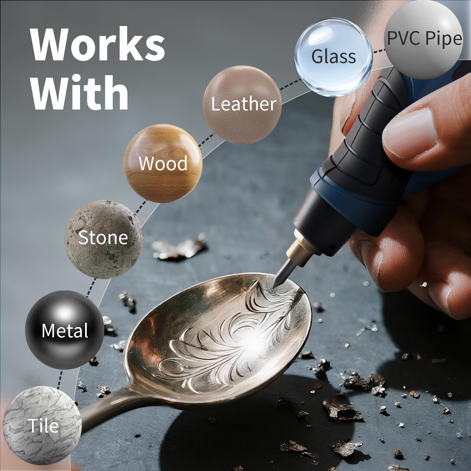 Engraver Pen, 25W 6 Speed Engraving Pen for Metal, Wood, Glass and Plastic, Hand