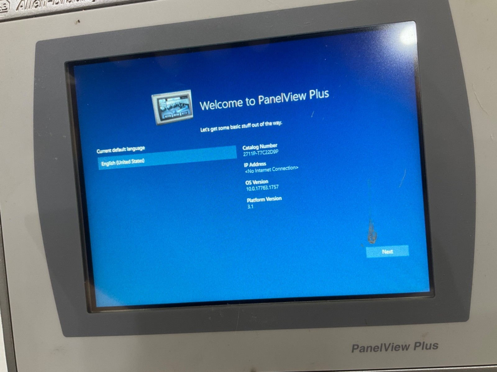 ALLEN BRADLEY 2711P-T7C22D9P SER B PANEL VIEW PLUS 7 GRAPHIC TERMINAL INTERFACE