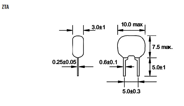 10* ZTA16.93MG ZTA16.934MG Ceramic Resonator ZTA 16.9344MHz 3-pin Through-hole