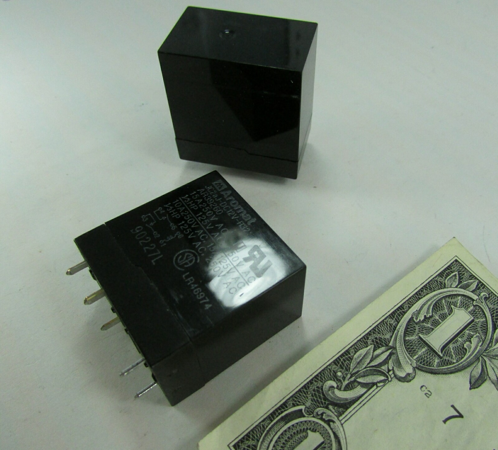 Lot 2 Aromat Relays 2-Pole 12VDC Coil DPST-NO PC Board Max 15A 250VAC JC2aJ-DC12