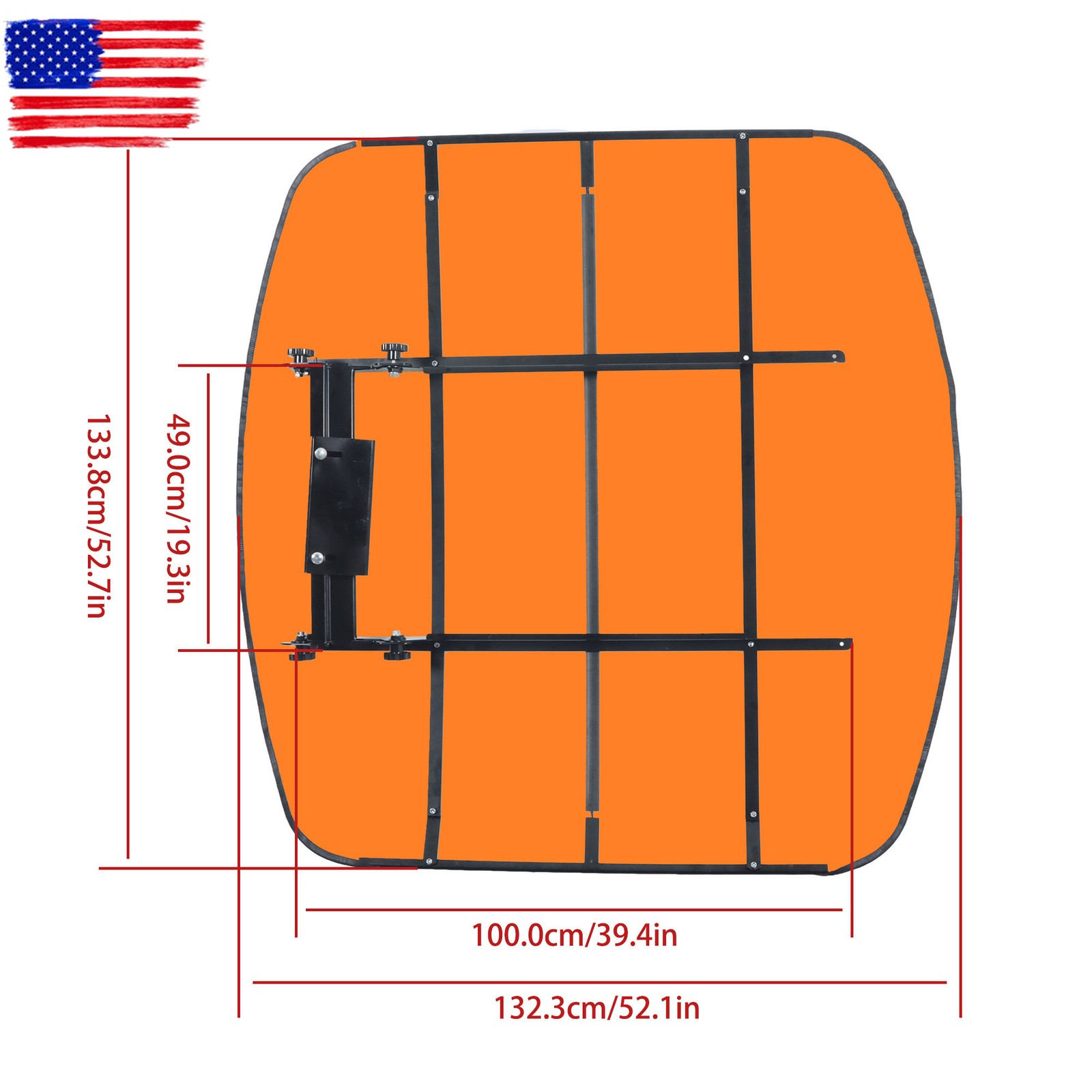 Tractor & Mowers Top Canopy 52″× 52″ For 2″ x 2″ or 2″ x 3″ Rops Umbrella Orange