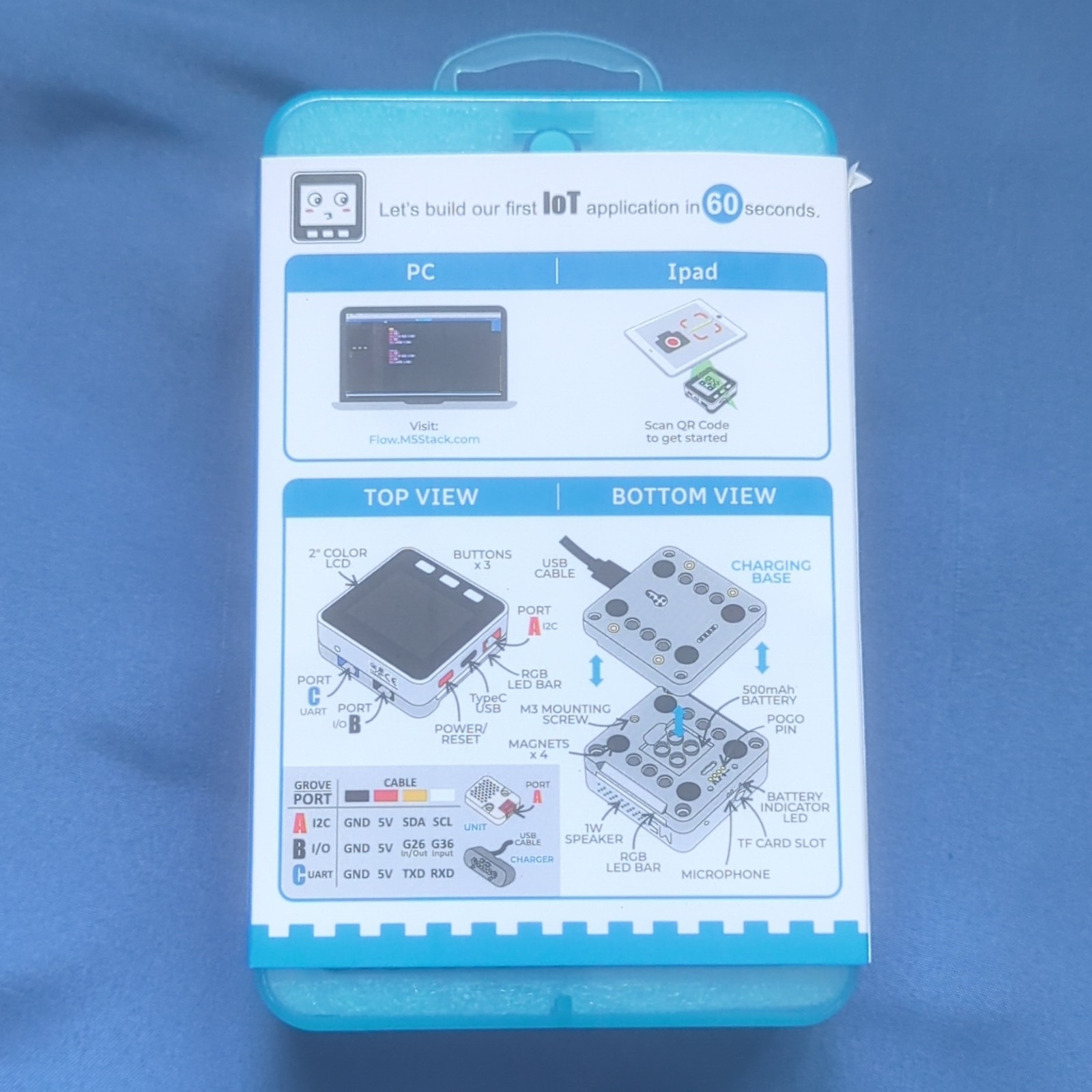 M5Stack MSGO IoT Starter Kit V2.7 ESP32 WiFi/BLE IMU Mic Speaker Color LCD