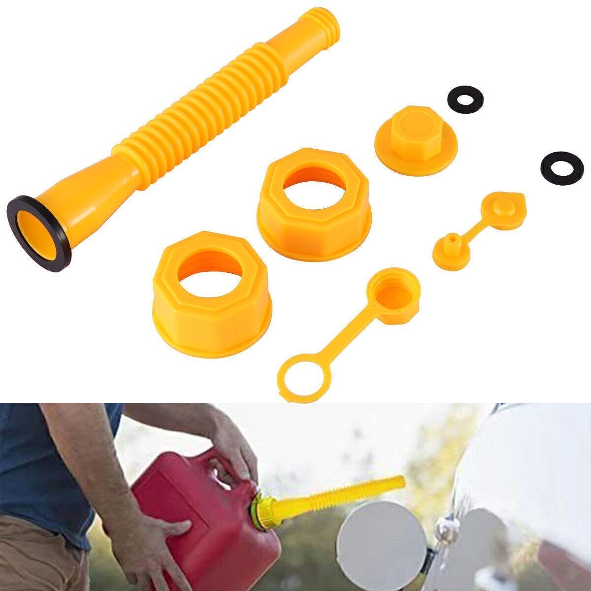 3PACK For Old Gas Can Fill Fuel Diesel Water Jug Replacement Spout with Vent Kit